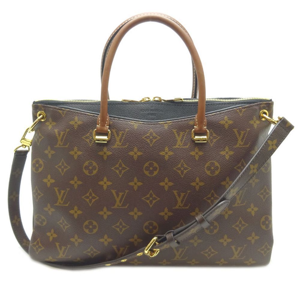 Louis Vuitton Pallas Handbag Monogram Noir Leather black